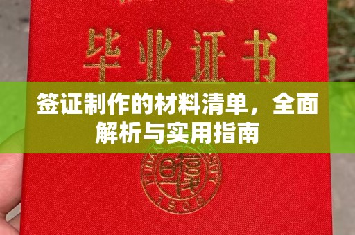 亳州签证制作的材料清单，全面解析与实用指南
